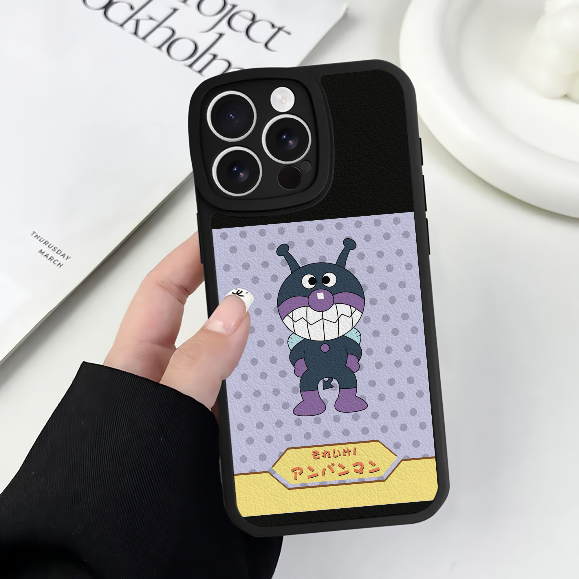 （画像用） アンパンマン Anpanman 【iPhone 16シリーズ対応】シリコンスマホケース（レザー調） 材質：シリコン